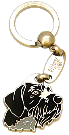 GERMAN WIREHAIRED POINTER BLACK <br> (keyring, engraving included)